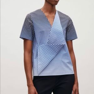 Women's Blue and Black Checkered Top